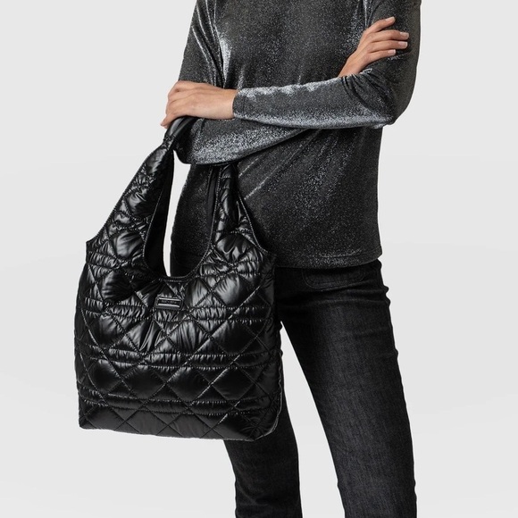 Saint + Sofia Stella Shoulder Tote Bag - Gloss Black - Picture 10 of 10